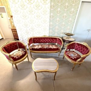 S56 Czerwony barokowy zestaw wypoczynkowy