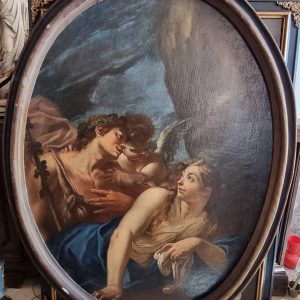 S404 Apollo i Dafne, Duży olej na owalnym płótnie, XVIII w.