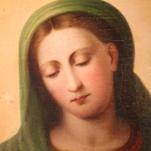 S393 Madonna z różami, Olej na płótnie, XVIII w.