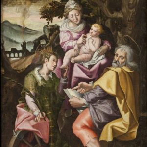 S548 Dziewica z Dzieciątkiem i św. Katarzyną, Olej na płótnie, XVII w.