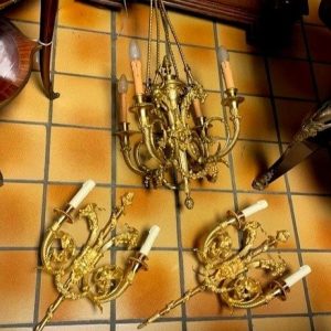 S703 Żyrandol + kinkiety, XIX w.