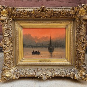 S704 Łódź rybacka, Olej na drewnie, XIX w.