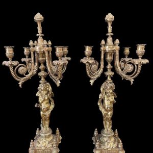 S706 Para dużych kandelabrów z aniołami, XIX w.