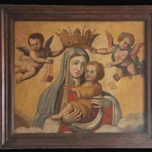 S101 Ukoronowana Dziewica z Dzieciątkiem, Olej na płótnie, XVI w.