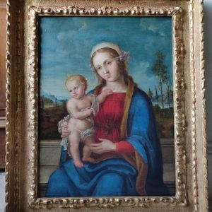 S1022 Madonna z Dzieciątkiem, Olej na drewnie, XVIII w.