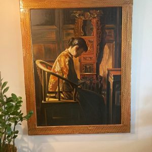 S1147 Portret azjatyckiej kobiety, Olej na płótnie, XX w.