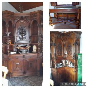 S1206 Dwa kredensy narożne XVIIIw.oraz stół