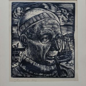 Ks318 Grafika drzeworytowa, Odbitka, Janusz Łonicki (1898 - 1973), Autoportret