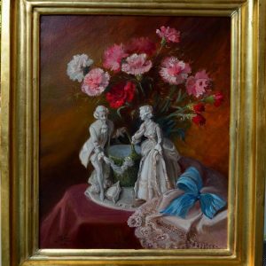 Ks320 Obraz, Oryginał, Joanna Wyszomirska-Tiunin, Martwa natura z goździkami, 1988r.