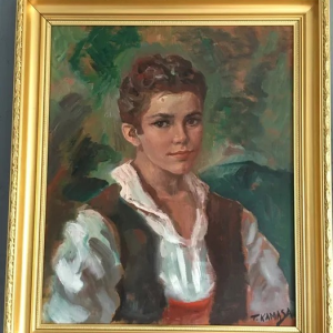 Ks328 Obraz, Oryginał, Tadeusz Kamasa, Portret Chłopca