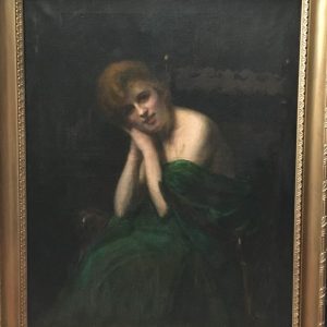 S1360 Młoda kobieta, Olej na płótnie, XX w.