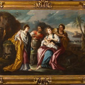 Ks397 Obraz, Oryginał, Mojżesz uratowany od wody, XVIIw.