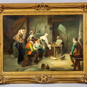 Ks428 Obraz, Oryginał, Walka Kogutów, XIXw.