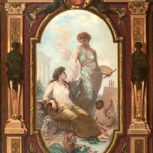 S1586 Alegoria malarstwa i rzeźby, Olej na płótnie, XIX w.