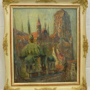 Ks99 Obraz, Oryginał, Theodor Urtnowski, (1881 - 1963), Kościół Mariacki w Gdańsku