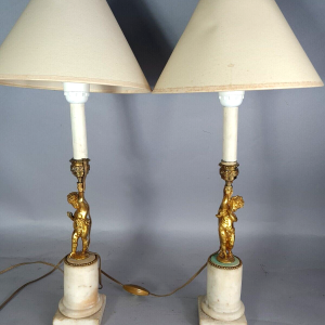 S1672 Para lamp z cherubinami, XIX w.