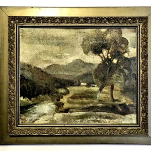 Ks464 Obraz, Oryginał, Marian Szczyrbuła (1898-1942), Pejzaż,1928r.