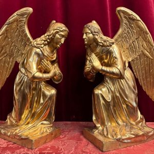 S1814 Para aniołów, Barokowa rzeźba, XVIII w.