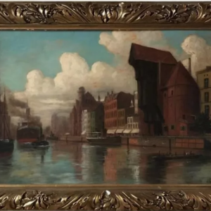 Ks169 Obraz, Oryginał, A.Pantopski, Krajobraz Gdańska