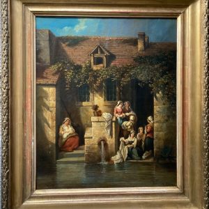 Ks287 Obraz, Oryginał, Praczki/Kobiety przy praniu, XIXw.