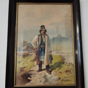 Ks584 Akwarela, Oryginał, Michał Pociecha (1852-1908), Krakowiak