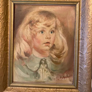 Ks585 Obraz, Oryginał, Marian Adamczyk, Portret Dziewczynki