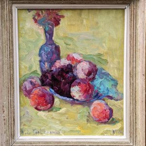 Ks608 Obraz, Oryginał, Włodzimierz Terlikowski (1873 – 1951), Martwa Natura z polskimi jabłkami