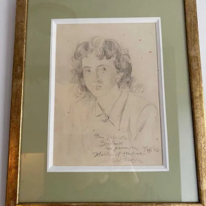 Ks529 Szkic, Oryginał, Wlastimil Hofman ( 1881 - 1970), Portret Gabrieli Spólnik, 1957r.