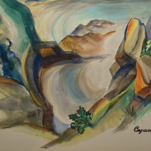 Ks625 Akwarela, Oryginał, Zdzisław Cyankiewicz (1912-1981), Pejzaż