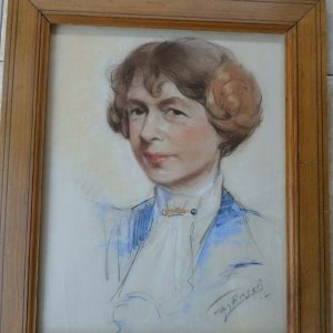 Ks629 Grafika, Oryginał, Seweryn Szrajer, (1899-1947), Portret Kobiety