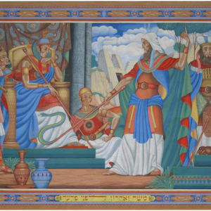 Ks669 Obraz, Oryginał, Artur Szyk (1894-1951), Mojżesz i Aaron na wizycie u Faraona