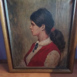 Ks708 Obraz, Oryginał, Jerzy Potrzebowski (1921- 1974), Portret Dziewczyny