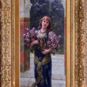 Ks220 Kobieta z kwiatami, Émile Eisman Semenowsky, Olej na drewnie, XIX w.