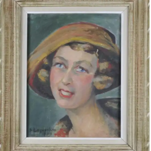 Ks789 Obraz, Oryginał, Stefania Łazarska (1887-1977) Portret Kobiety z lat 30'