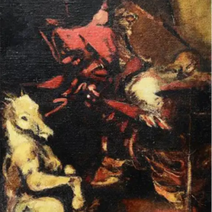 Ks790 Obraz, Oryginał, Stanisław Masiak (1939-1979), Walczący z bykami, 1975r.