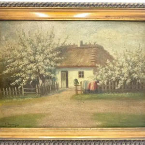 Ks343 Obraz, Oryginał, Andrzej Żywicki (1928-1970), Dom wiejski