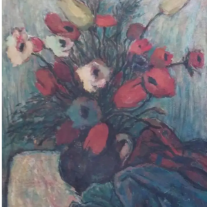 Ks365 Obraz, Oryginał, Seweryn Szrajer, (1899-1947) Kwiaty w wazonie