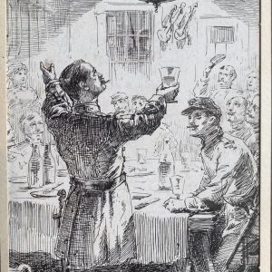 Ks454 Grafika, Oryginał, Paweł Merwart (1855-1902), Kolacja u Oficera