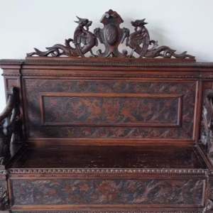 S2174 Ławka/skrzynia + konsola, XX w.