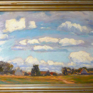 Ks818 Obraz, Oryginał, Herbert Kuron (1888-1951), Chmury nad pejzażem