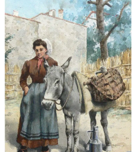 Ks56 Obraz, Oryginał, Hiacynt Alchimowicz (1841 – 1900), Mleczarka