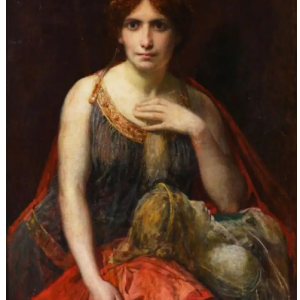 Ks892 Obraz, Oryginał, Portret mitologicznej królowej, XIXw.