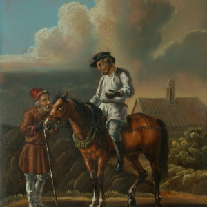 Ks893 Obraz, Oryginał, Aleksander Orłowski (1777-1832), Jeździec na wiejskiej drodze