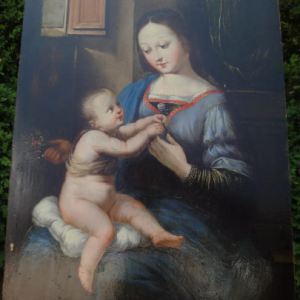 Ks915 Obraz, Oryginał, Madonna z dzieciątkiem, XVII/XVIII w.