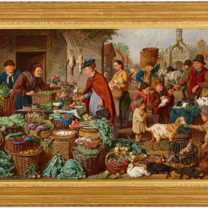 Ks156 Obraz, Scena Targowa, XIXw.