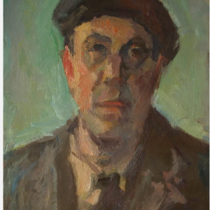 Ks964 Para autoportretów Leona Abramowicza, Olej na papierze, XX w.