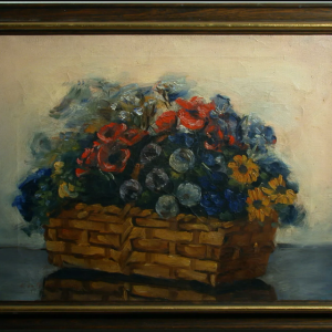 Ks965 Obraz, Leon Abramowicz (1889-1978), Kosz Kwiatów
