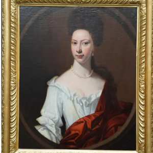 Ks989 Obraz, Oryginał, Enoch Seeman (1694 Gdańsk- 1744), Portret Pani Harborough, XVIIIw.