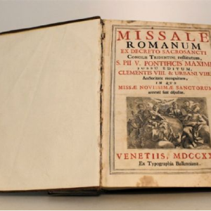 Ks999 Księga, Missale Romanum/ Mszał Rzymski, 1730r. Język łaciński