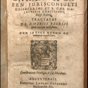 Ks1000 Księga, Traktat o zasadach różnych, 1607r. Język Łaciński
